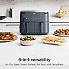 Ninja Foodi Air Fryer, 10 Qt DualZone Smart XL, 6-in-1, Grey, DZ550GY $199.99