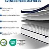 Avenco King Mattress, Hybrid King Size Mattress in a Box, 12 Inch King Size Mattresses with Comfort Foam and Pocket Coils for Pressure Relief Motion Isolation $139.99