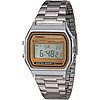 $22* | 33.2mm Casio A158WEA Digital Quartz Watch w/ Stainless Steel Band (Silver/Gold) at Amazon
