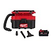 Milwaukee M18 FUEL PACKOUT 18-Volt Lithium-Ion Cordless 2.5 Gal. Wet/Dry Vacuum and M18 5.0 Ah Lithium-Ion XC Battery Pack $189