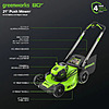 Greenworks - 80V 21" Push Lawn Mower + 700 CFM Blower (Gen 2), 5.0Ah Battery and Charger - Green $535.49