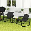 Costway 3 Piece Patio Rocking Set 2 Rocking Bistro Chairs & Glass-Top Table for Porch $99.99