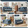 $150-$198 FS Walmart:by BedLuxury 47" or 62’’ Wide LoveSeat,2-seat Chenille sofa with 2 Pillows for Living Room and Small Spaces, Blue