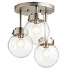Kichler Strabo 12" 3-Light Semi-Flush Mount Ceiling Light w/ Clear Globe Glass (Brushed Nickel) $20 + Free Store Pickup at Lowe's or Free Shipping on $35+