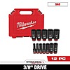 12-Piece Milwaukee Shockwave 3/8" Drive SAE Deep Well 6-Point Impact Socket Set $39.97 + Free Shipping