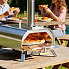 PARGRILL 12" Wood Pellet Pizza Oven Outdoor, Portable Pizza Maker with 360° Rotating FDA Pizza Stone and Adjustable Chimney Control, Stainless Steel $109.99