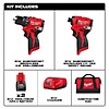 Milwaukee M12 Brushless Drill & Impact Driver 2-Tool Combo Kit w/ 15-Piece Bit Set $169 + Free Store Pickup at Home Depot