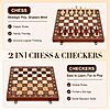 Magnetic Wooden Chess & Checkers Set For $13.49