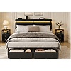 Wrought Studio 3-piece Bedroom Sets (Bedframe + 2 Night Stands), Black - Queeen/$190, King/$208