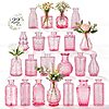RUCKAE 22 Pack Pink Glass Bud Vases (Pink 22 Pack) - $14.57