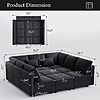Vesgantti 92" 9 Seats Modular Sectional Sleeper Sofa with Storage, Black $499.99