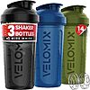 3-Pack 14-Oz VELOMIX Protein Shaker Bottles (Green, Black & Blue) $6.99 ($2.34 Each) + Free Shipping w/ Prime or on $35+