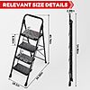 KINGRACK 4-Step Folding Ladder with Handrail Black 800 lb Capacity $43.72 + Free S&H at Amazon
