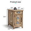 $123.49: LINSY HOME End Table with Charging Station Drawer & Detachable Holder Brown at Walmart.com