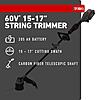 Toro Flex-Force 60-volt max 17-in Telescopic Shaft Battery String Trimmer 2.5 Ah (Battery Included) (Charger Included) | 51838 $149