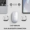 INPHIC Tri-Mode Slim Rechargeable Wireless Silent Mouse w/ Bluetooth (Silver) $8.49 + Free Shipping w/ Prime or on $35+