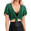 iClosam Women's Tie Front Short Sleeve Chiffon Bolero Shrug Cardigan (Various) $4.99 + Free Shipping w/ Prime or on $35+