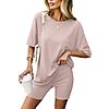 2-Piece Ekouaer Women's Oversized Short Sleeve Lounge Set w/ Biker Shorts (Various) $9.99 + Free Shipping w/ Prime or on $35+