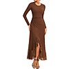 GRACE KARIN Women's Long Sleeve Maxi Mesh Dress w/ Ruffle Hem (Various) from $12.94 + Free Shipping w/ Prime or on $35+