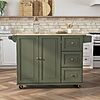Homestyles Mobile Kitchen Island Cart w/ Wood Top & Dropleaf Breakfast Bar (Green) $165.99 + Free Shipping