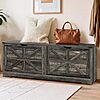 55" DWVO Farmhouse Shoe Storage Bench w/ 3 Flip Drawers & Flip-Top Lid (Dark Rustic Oak) $85.49 + Free Shipping