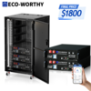 ECO-WORTHY 2Pack 48V 100AH Lithium Battery UL1973+UL9540A+RACK6 V3 Server Rack $1800 + FREE SHIPPING