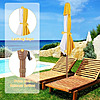 Ainfox 7.5ft Beach Round Market Patio Umbrellas, UV Resistant (Yellow / White / No Tilt) $19.85