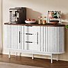 DWVO Fluted Sideboard Buffet Cabinet (White & Brown) $127.49 + Free Shipping