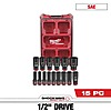 Milwaukee SHOCKWAVE Impact-Duty 1/2 in. Drive SAE Deep Well Impact PACKOUT Socket Set (15-Piece) $104