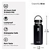 Hydro Flask Water Bottle - Insulated Stainless Steel - Wide Mouth Flex Lid, Non Spill, Leakproof and Refillable in 32 Oz Black $25