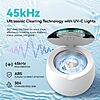 Ultrasonic Retainer Cleaner, 45kHz Denture Cleaner with UV Light, 200ML $12