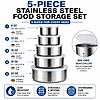 5-Piece HANDIT Stainless Steel Food Storage Containers w/ Lids (8-Oz to 32-Oz) $14.99 + Free Shipping w/ Prime or on $35+