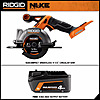 Ridgid 18V NUKE Brushless Cordless 4-1/2 in. Circular Saw (Tool Only) with FREE 18V 4.0 Ah MAX Output Lithium-Ion Battery $149 @HomeDepot
