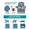 SERWALL Folding Adirondack Chair Set of 4 Resin Patio Chair with Cup Holder-Blue $324