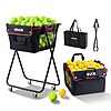 VEVOR Tennis Ball Hopper, Holds 175 Tennis Balls or 290 Pickleballs, Foldable Pickleball Basket Cart with Wheels for Easy Pick Up, Portable Baseball Cart Caddy with Bag $49.99