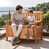 VEVOR 2-Person Outdoor Cedar Wood Storage Bench w/ 33-Gallon Deck Box $82.45 + Free Shipping