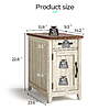 LINSY HOME End Tables for Living Room with Charging Station, Nightstand for Bedroom with Drawer and Detachable Holder,Washed Grey & Brown $129.99