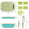 Gintan Camping Cutting Board, 9-in-1 Collapsible Chopping Board with Colander, Kitchen Vegetable Washing Basket  (Blue Green) $12.48