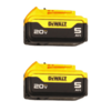 DEWALT 20V MAX 5.0Ah Lithium-Ion Battery Pack 2-Pack (DCB205-2) – Extended Runtime, Lightweight Design, LED Fuel Gauge $108