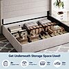 Allewie King Size Lift Up Hydraulic Storage Bed Frame Light Beige $319.97