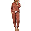 Ekouaer Womens Pajamas Set Knit Pjs Long Sleeve Lounge Set Soft Loungewear $11.99