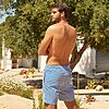 maamgic Mens Swim Trunks Quick Dry Swim Shorts with Mesh Lining Funny Swimwear Bathing Suits 7inch Blue Striped Large $8.99