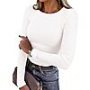 PRETTYGARDEN Women's Crewneck Long Sleeve Tops (Black or White) $4.99 + Free Shipping w/ Prime or on $35+