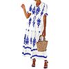 Lazysmile Women's Short Sleeve Floral Boho Maxi Dresses (Navy or White) $11.99 + Free Shipping w/ Prime or on $35+